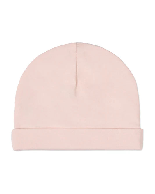 Infant Solid Cotton Beanie-Barely Pink