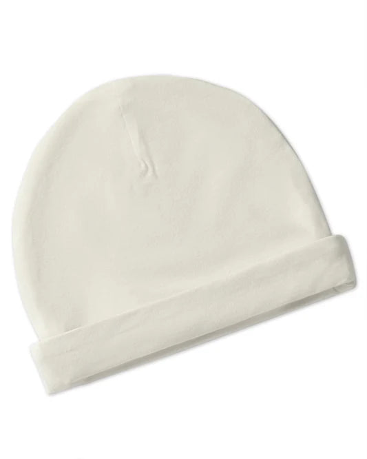 Infant Solid Cotton Beanie-Winter White