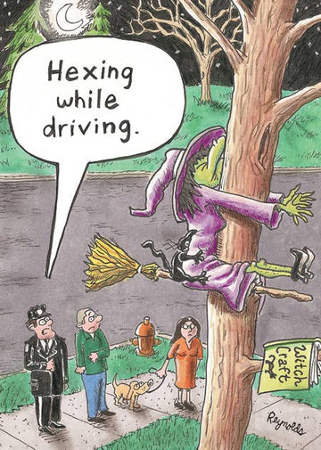 Hexing While Driving Greeting Card