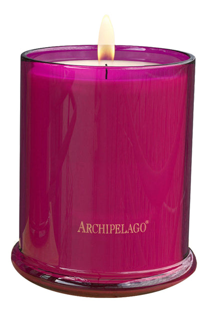 Archipelago Cranberry St. Germain jar candle in cranberry glass