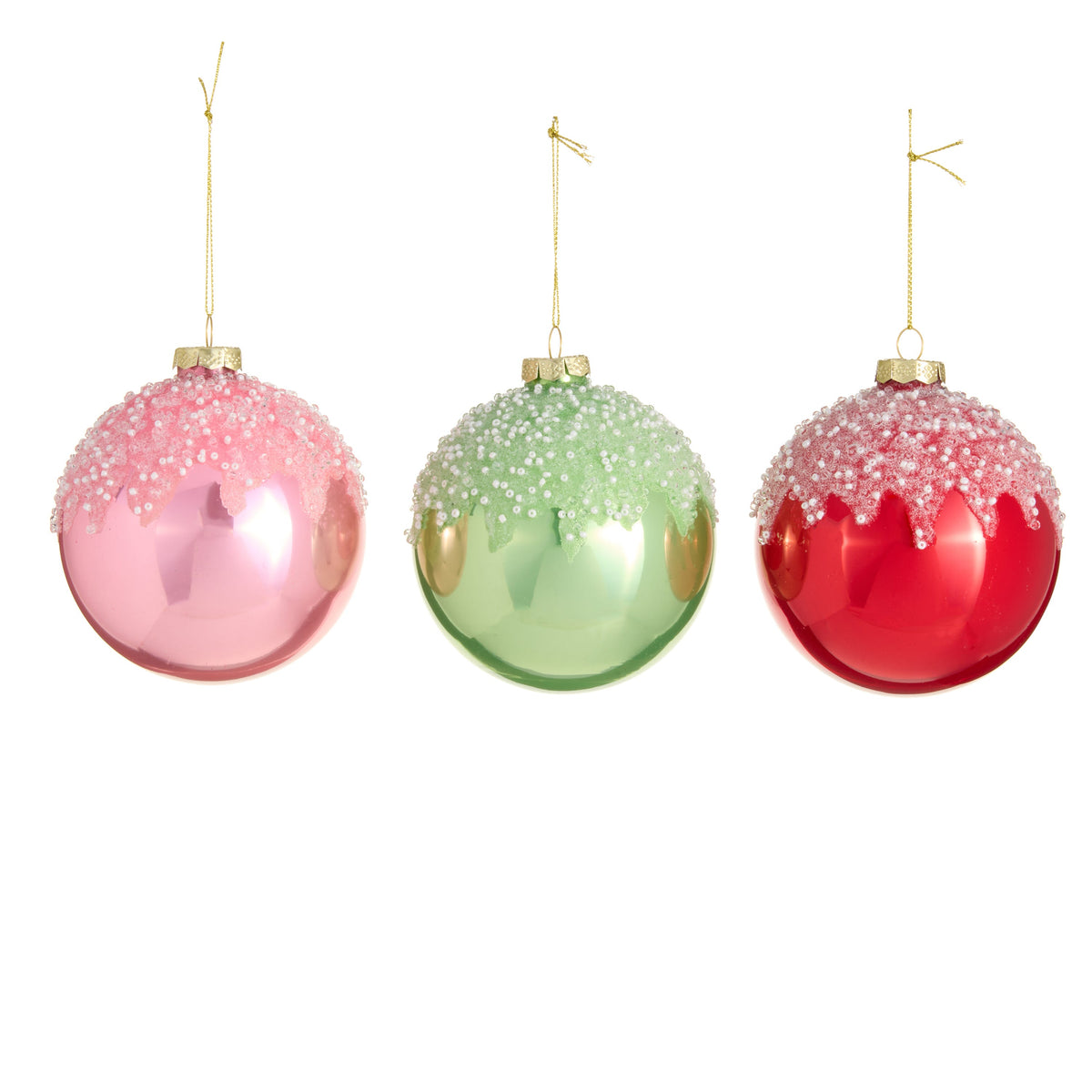 4" Icing Drizzle Ball Ornament product photo
