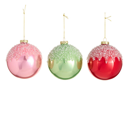 4" Icing Drizzle Ball Ornament product photo