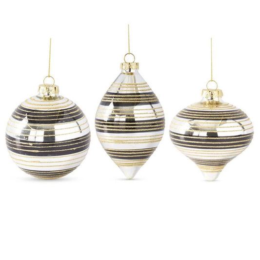 Black/gold mirrored stripes