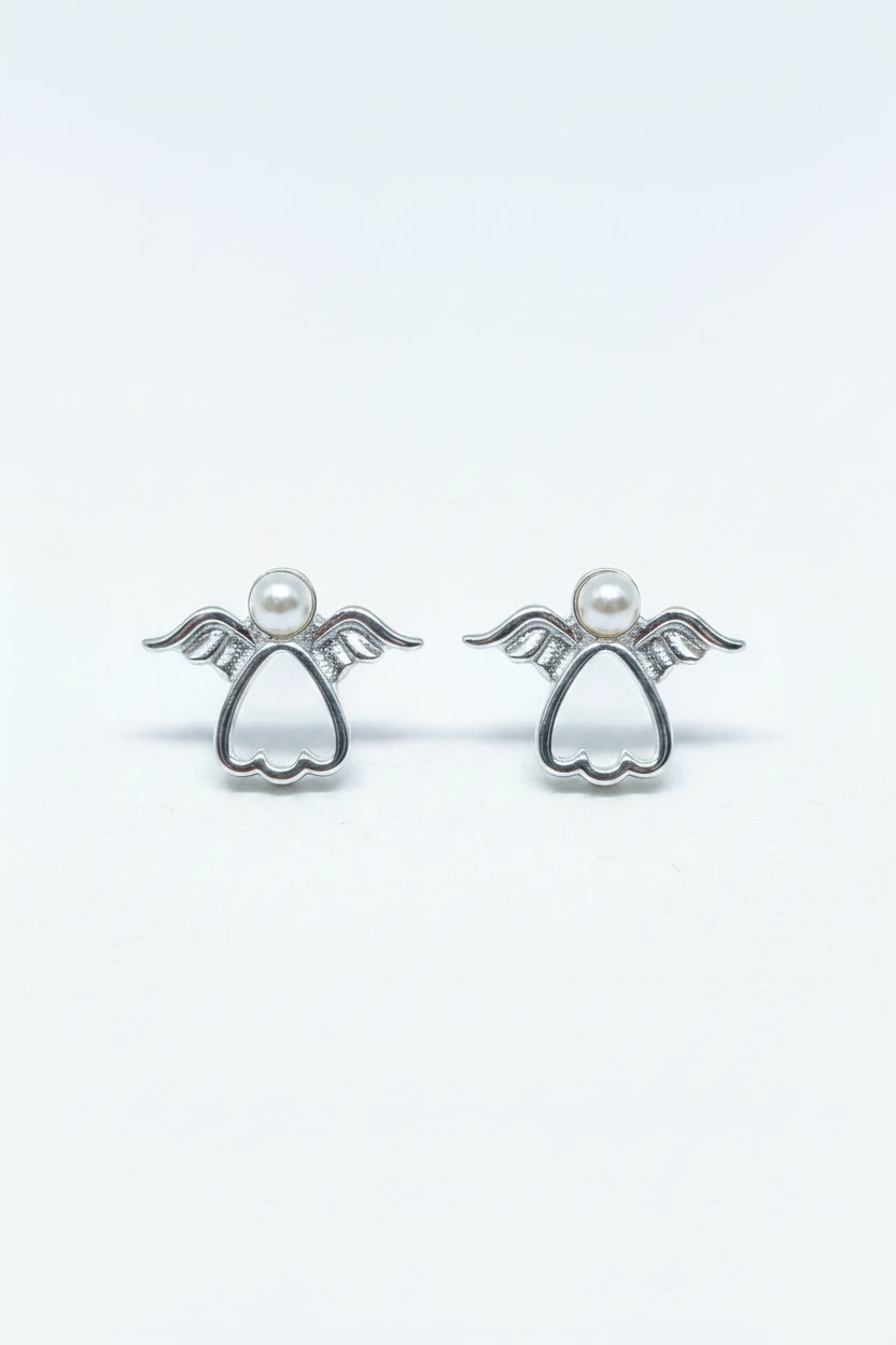 Silver angels with pearls