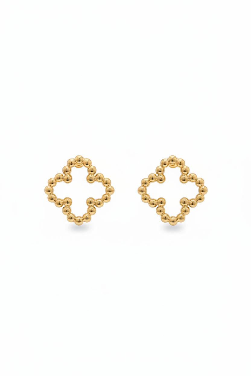 Gold beaded clovers