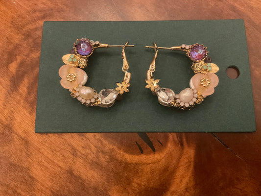 Handcrafted Rhinestone Post Earrings