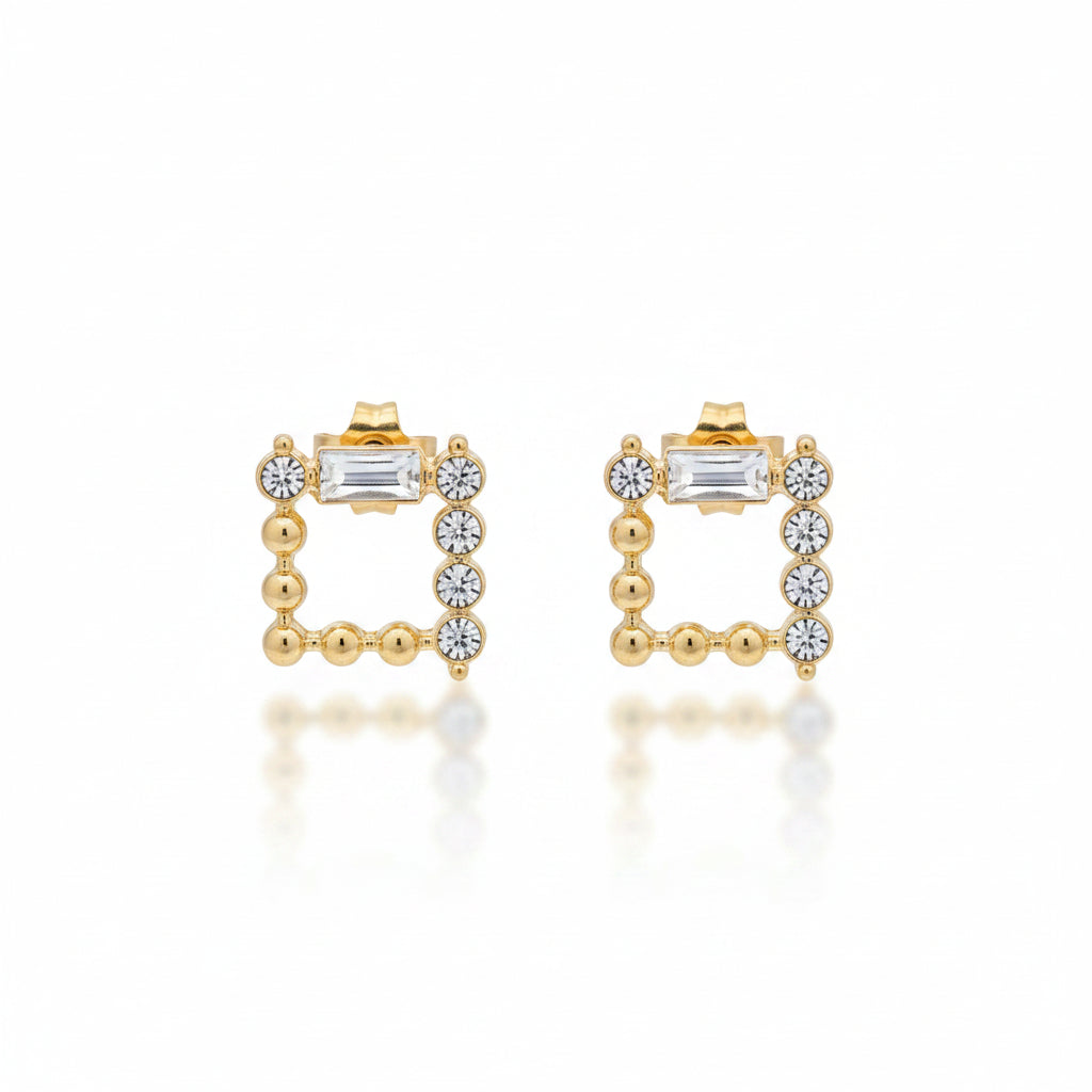 Gold squares with crystals
