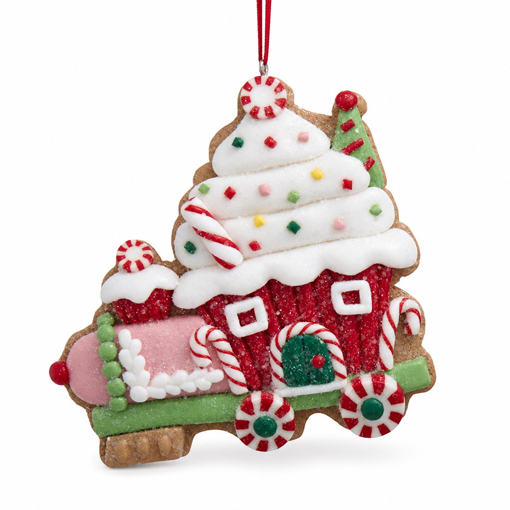 Gingerbread House Train Car Ornament