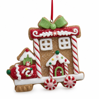 Gingerbread House Train Car Ornament