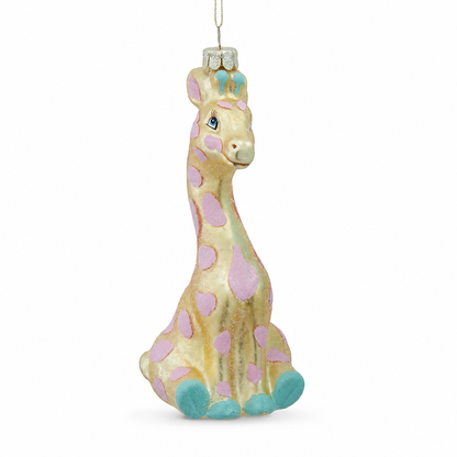 Baby's First Christmas Glass Animal Ornament