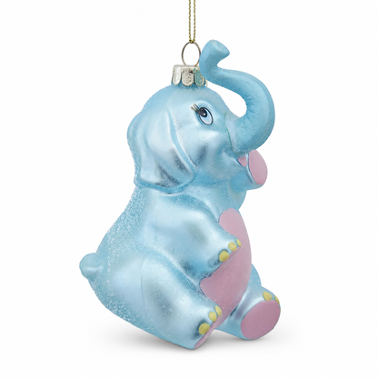 Baby's First Christmas Glass Animal Ornament