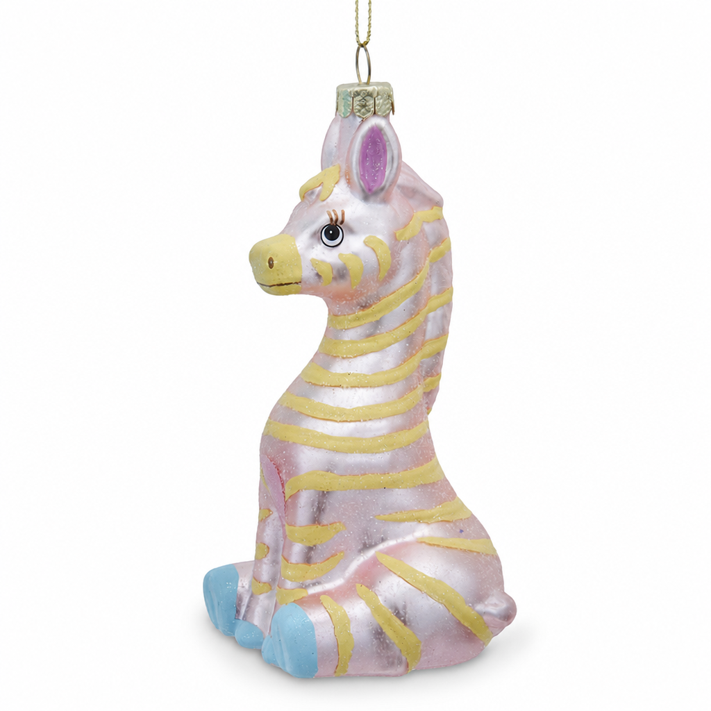 Baby's First Christmas Glass Animal Ornament