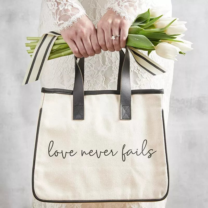 Mini Canvas Tote Bag - Love Never Fails