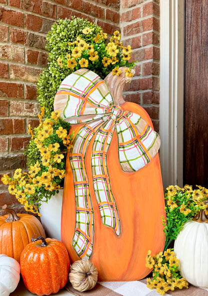 Large Modern Plaid Pumpkin
