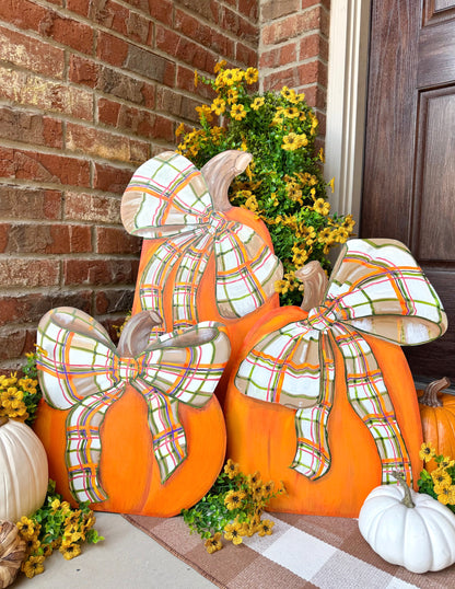 Modern Plaid Pumpkins