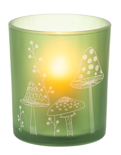 Etched Mushroom Tealight Holder - Medium