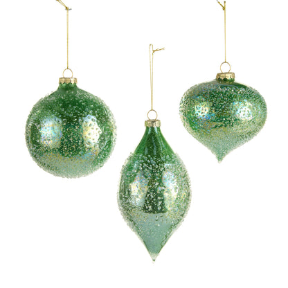 4" Light Green Iced Ornament product photo