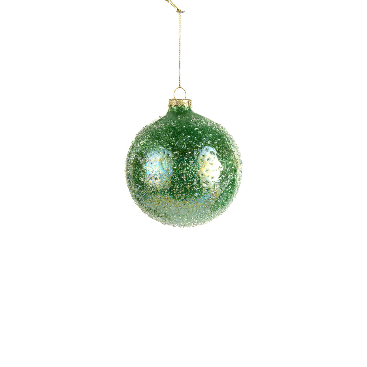 4" Light Green Iced Ornament, Ball