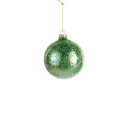 4" Light Green Iced Ornament, Ball