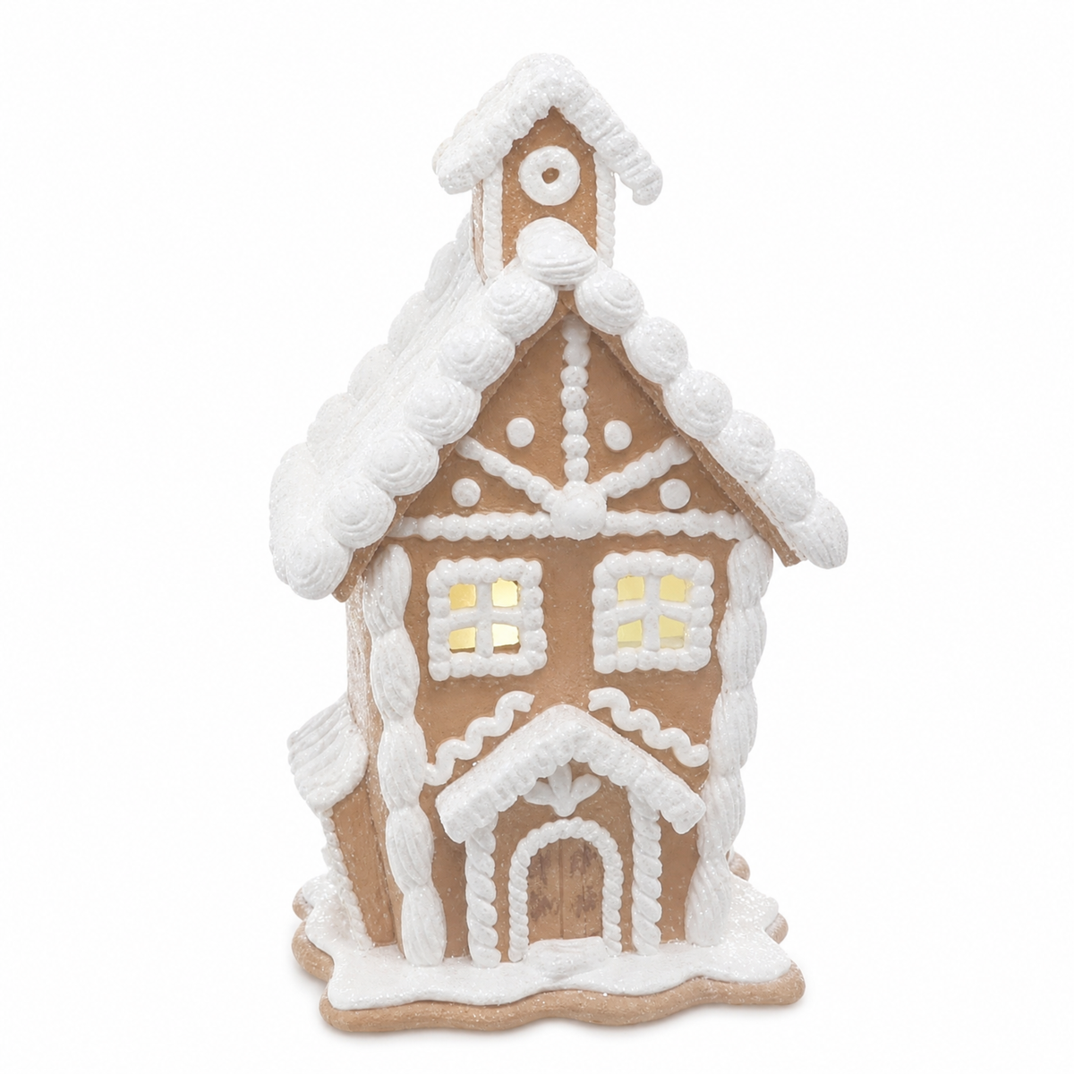 Lighted Gingerbread House, Bell Tower design: a bell tower on the ridge over four lit panes