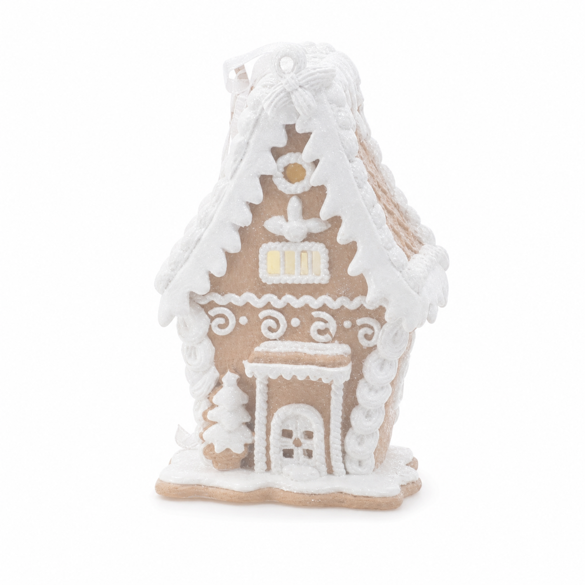 Lighted Gingerbread House, Steep Roof design: a steep pitch under heavy icing snow