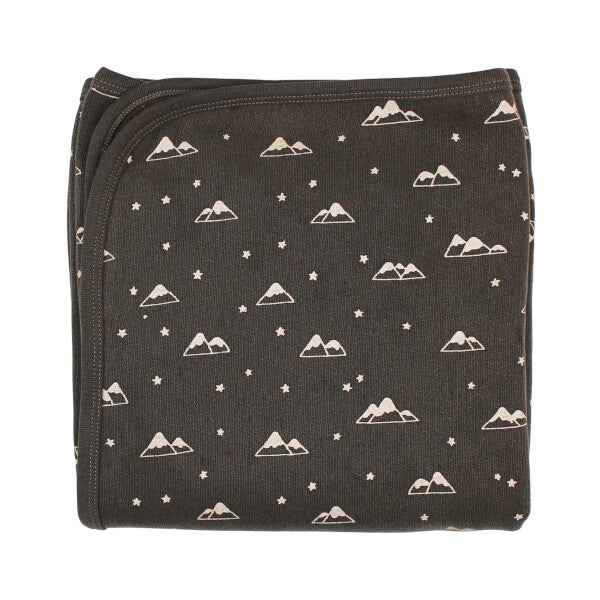 Organic Cozy Blanket, Bark Mountains Print