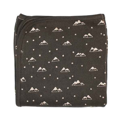 Organic Cozy Blanket, Bark Mountains Print