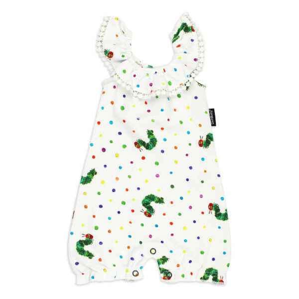 Organic Bubble Romper, Caterpillar Print