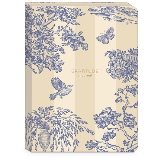 A delicate toile design makes this guided journal special