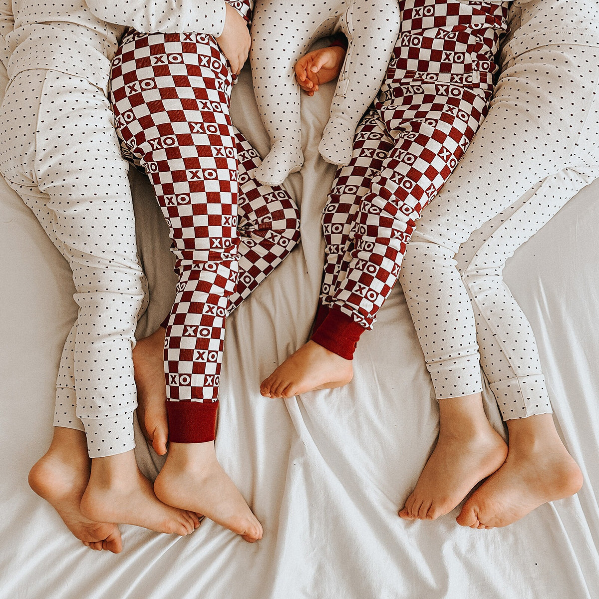 Organic 2-Way Zipper Footie, Crimson Mini Hearts, view 5