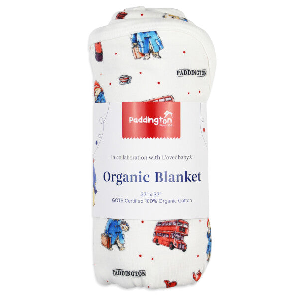 Organic Cotton Baby Blanket, London Paddington Print, view 2