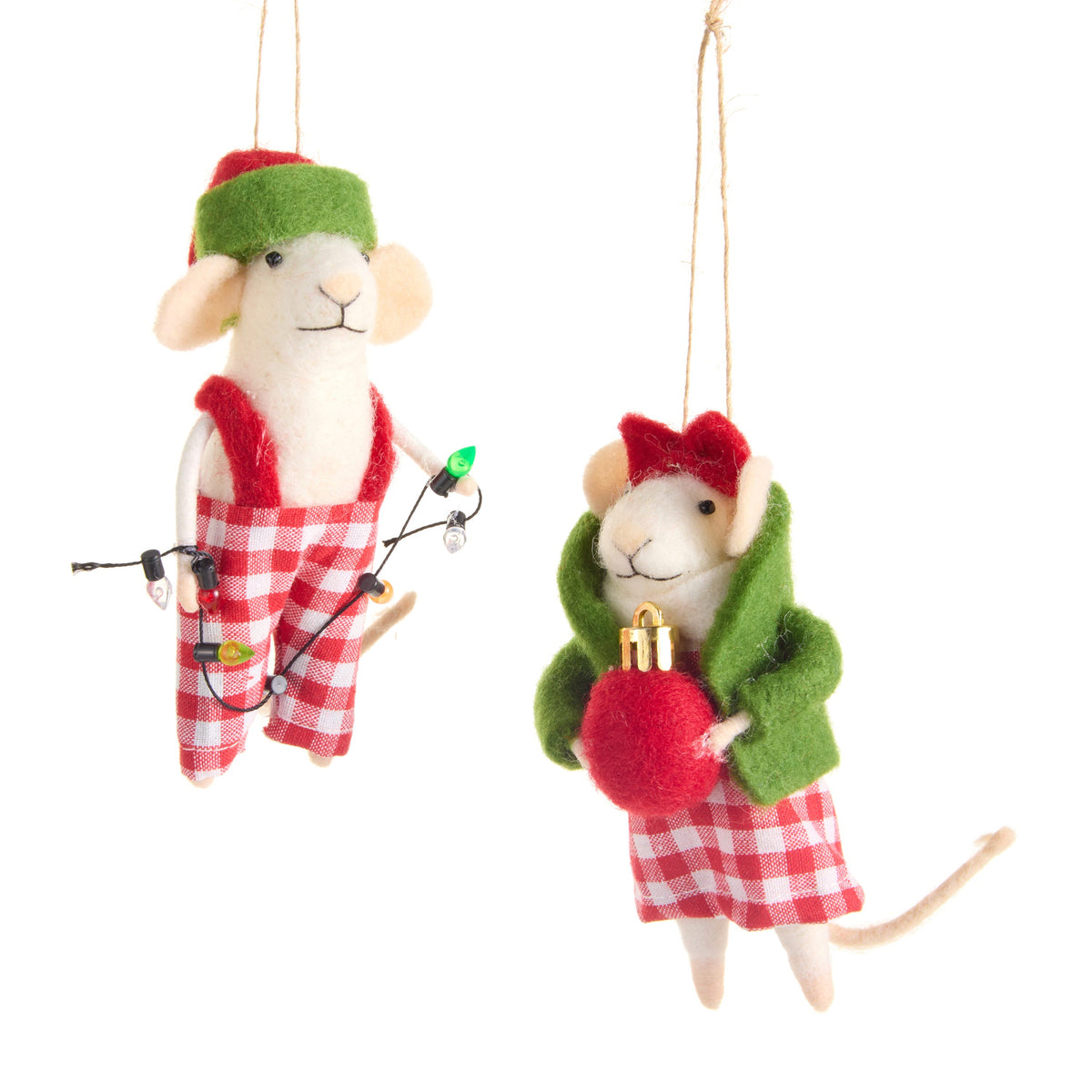 6" Pajama Mice Ornament product photo