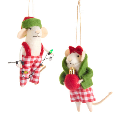 6" Pajama Mice Ornament product photo