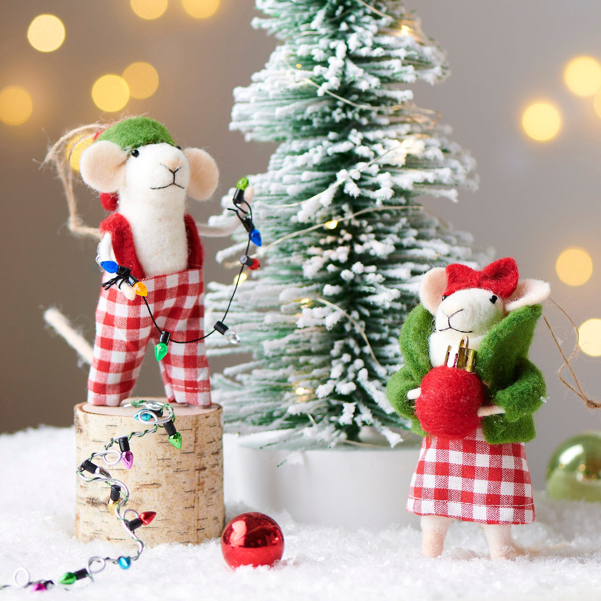 6" Pajama Mice Ornament product photo