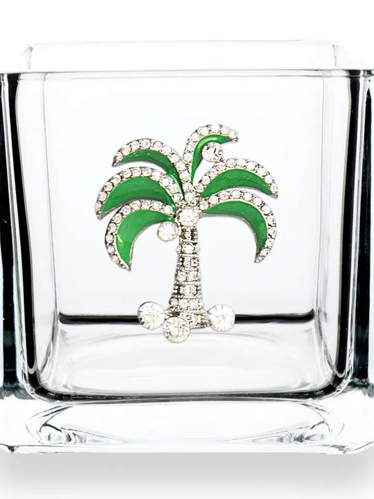 Green Diamond Palm 4x4 Candle Holder