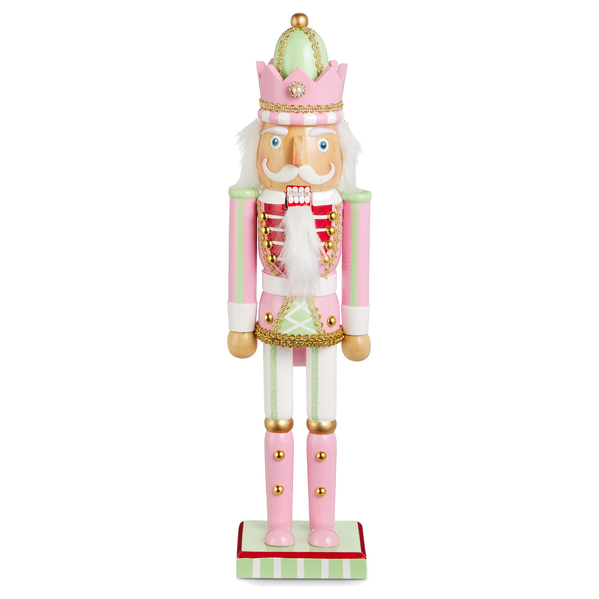 15" Pastel Nutcracker Ornament, Pink King Nutcracker