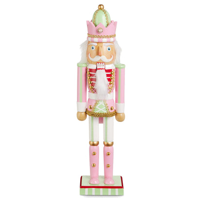15" Pastel Nutcracker Ornament, Pink King Nutcracker