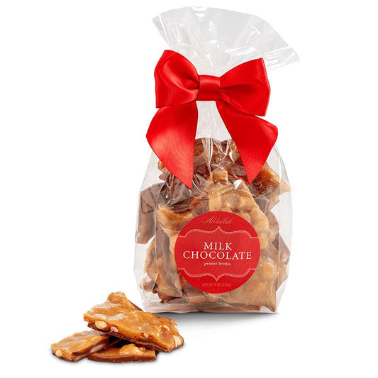 8 oz bag Milk Chocolate Dipped Peanut Brittle
