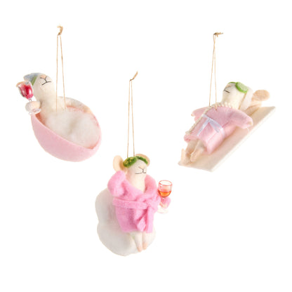 5.5" Spa Day Mice Ornaments product photo