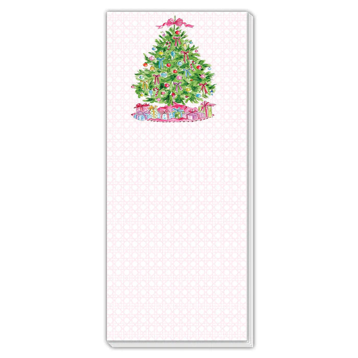 Pink Christmas Tree Skinny Notepad