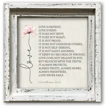 FRAMED CANVAS LOVE CORINTHIANS PINK FLOWER