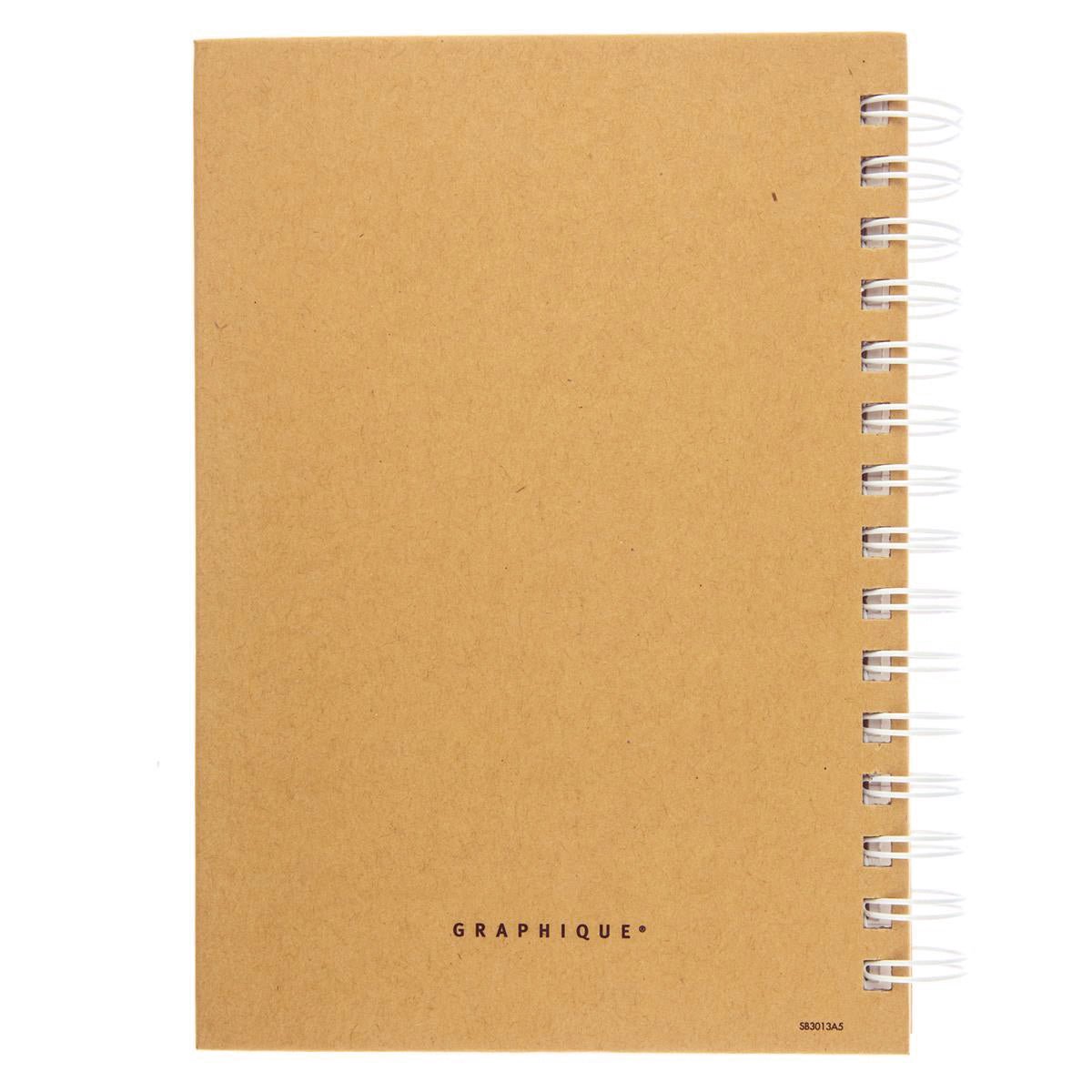 Positive Everyday Journal, A kraft brown spiral-bound journal with the words Positive Mind. Positive Life. printed in white foil script on the cover.