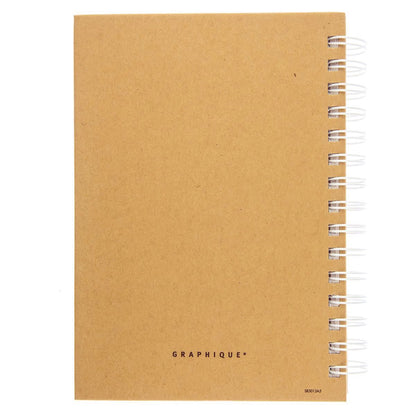 Positive Everyday Journal, A kraft brown spiral-bound journal with the words Positive Mind. Positive Life. printed in white foil script on the cover.