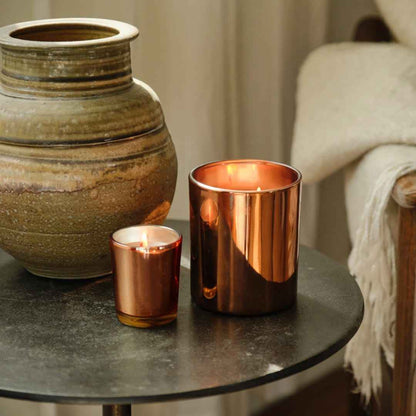 Burnished Copper Glass Candle, 10 oz