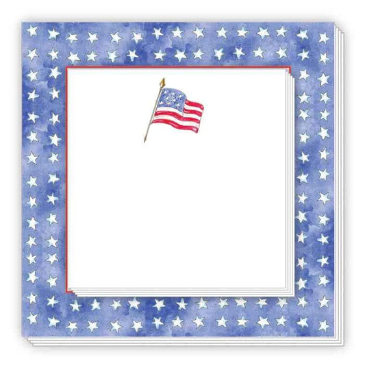 American Flag & White Stars w/Blue Border - Duo Notepad