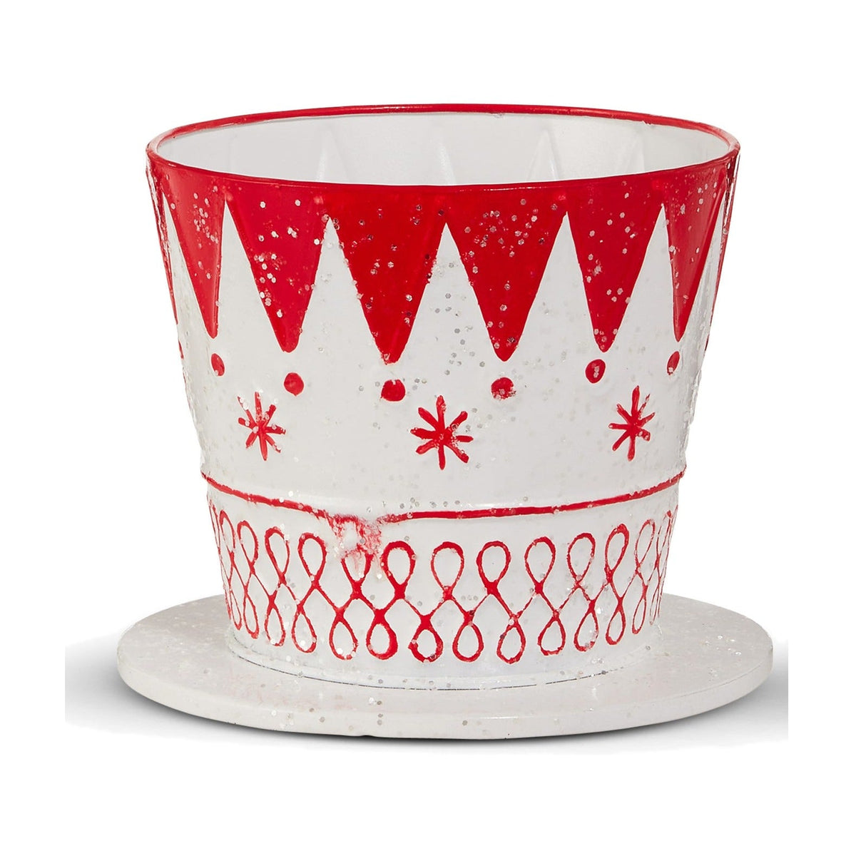 9" Red and White Top Hat Containers, Small