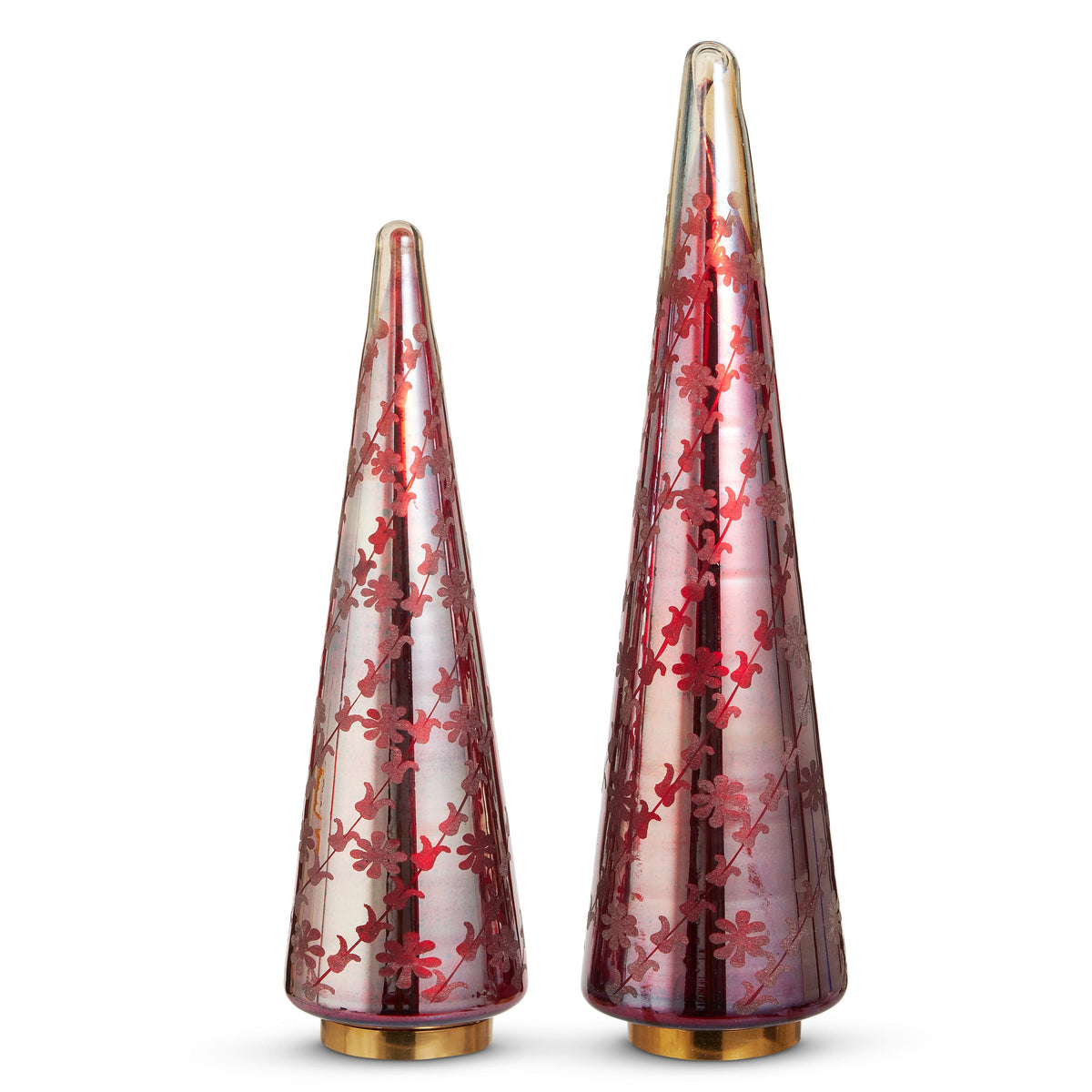 17.25" Red Floral Etched Trees product photo