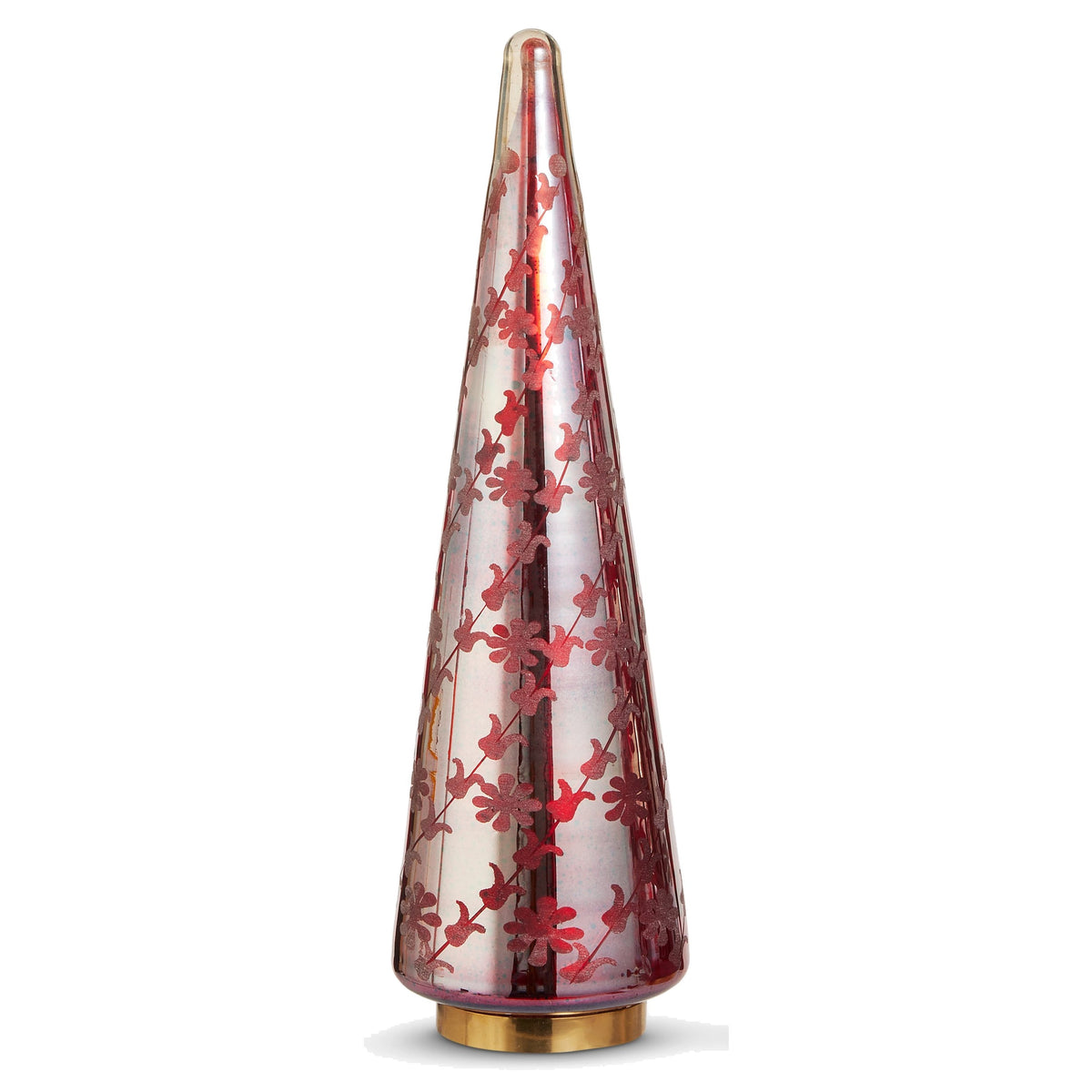 17.25" Red Floral Etched Trees, Small
