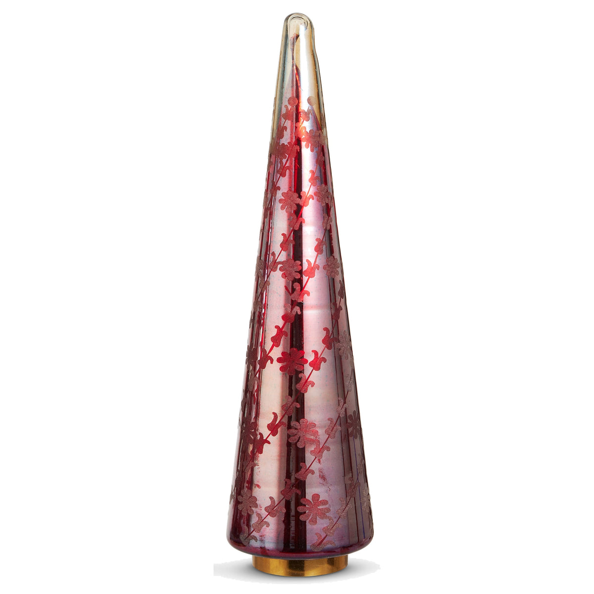 17.25" Red Floral Etched Trees, Large