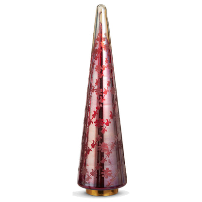 17.25" Red Floral Etched Trees, Large